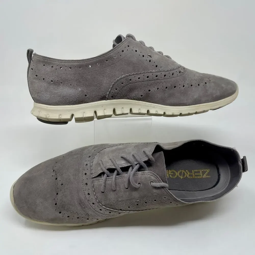 Cole‎ Hahn Zero Grand Oxford Shoes Suede Leather Womens 9 Gray